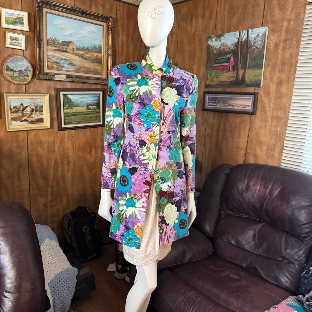 Della Spiga Floral Patterned Coat